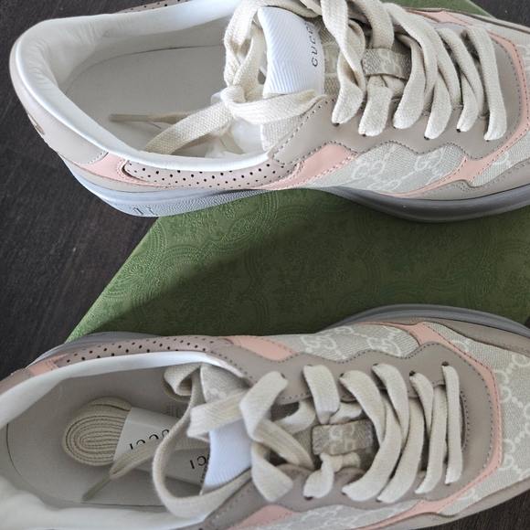 Gucci Women's Beige and Pink Sneakers BRAND NEW NEVER WORN. - Picture 3 of 15